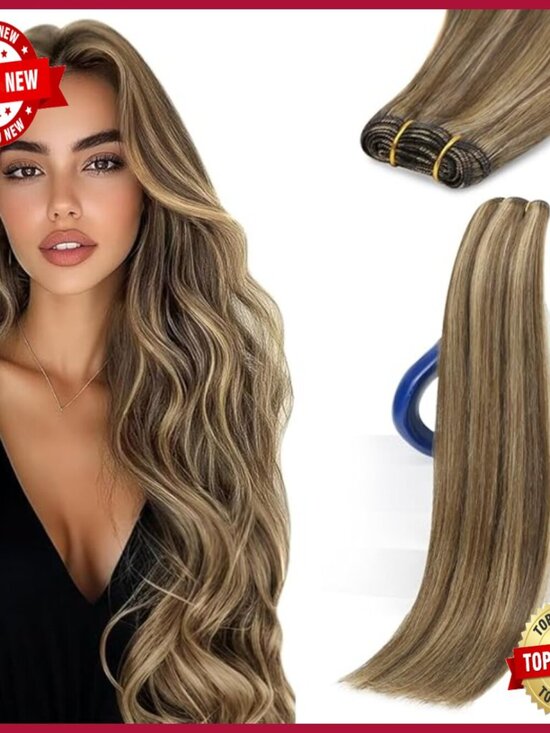 22 Inch Human Hair Extensions Double Weft 100G Sew In Full Head main image 5